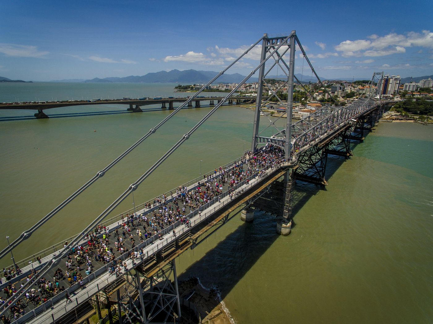 Reabertura da Ponte Hercílio Luz após o restauro. Florianópolis, 30 de dezembro de 2019.